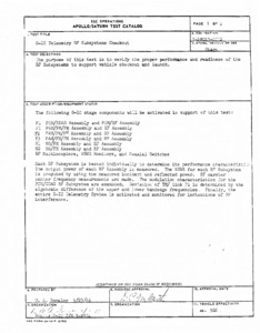 Catalog of launch vehicle tests Saturn V : Apollo/Saturn 502 : Volume 1, Section 17.