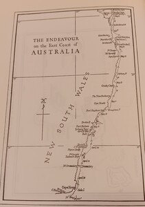 Map of the HMS Endeavour's path through New South Wales.
