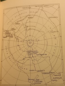 Map of J.D. Hooker's travels in the Southern Hemisphere.