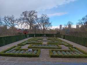 View of the Queens Garden behind Kew Palace.