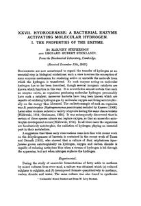 Hydrogenase: a bacterial enzyme activating molecular hydrogen