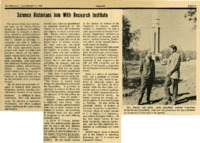 "Science Historians Join With Research Institute."