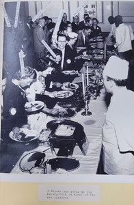 German Rocket team and families gather for a meal. 