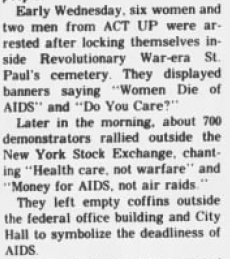 ACT UP Protest in NY In 1991