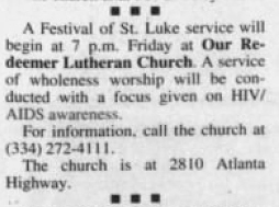A Festival of St. Luke Service - Montgomery Advertiser