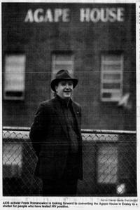 A Photo of Frank Romanowicz in front of Agape House