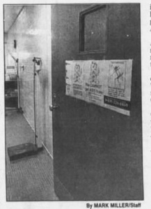 A Picture of AIDS Education Flyers at Limestone Correctional Facility from a newspaper digitization. 