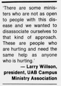 Larry Willson Newspaper Quote about AIDS