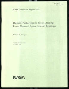 "Human Performance Issues Arising From Manned Space Station Missions."