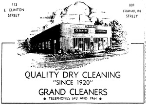 Advertisement for Grand Cleaners.