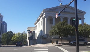 View of the First National Bank building from West side Sq.