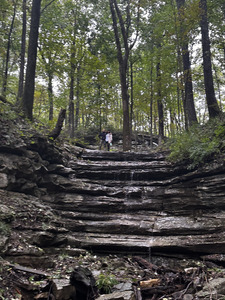 View of Wisdom Falls in Monte Sano State Park. The photo was taken near the base of the waterfall. 