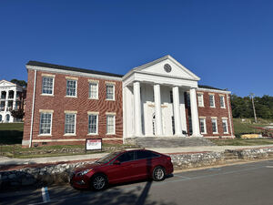 View of the Carnegie Library building from Buchanan Way