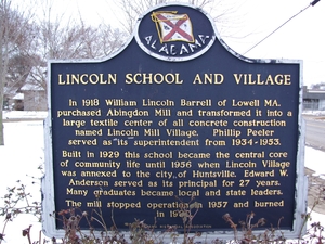 Lincoln School and Village historical marker.
