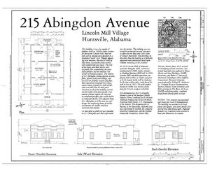 215 Abingdon Avenue (house), Lincoln Mill Village, historical documentation, c. 1968 