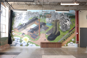 Lowe Mill History Mural Inside