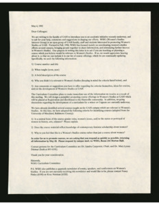 Women's Studies Interest Group Introduction Letter