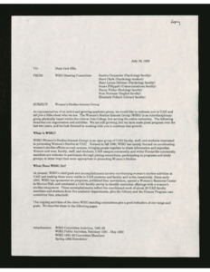 Women's Studies Interest Group Invite to Jack Ellis