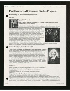 "Past Events, UAH Women's Studies Program"