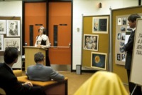 Olga Ley speaking at the dedication of the Willy Ley Collection at the UAH Library.