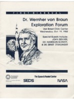 Program from the first biannual Dr. Wernher von Braun Exploration Forum.