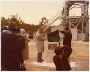 Unveiling of the Redstone Test Stand Civil Engineering Landmark plaque.
