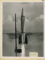 V-2 rocket launch at Fort Bliss, Texas.