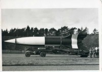 V-2 rocket in transport.