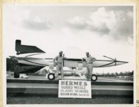 Hermes guided missile on display.