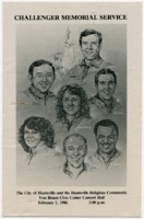 Program from the Challenger disaster memorial service held in Huntsville, Alabama.