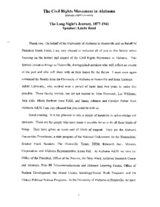 Digitized transcription of VHS tape of "The Long Night's Journey, 1877-1941".