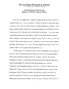 Digitized transcription of VHS tape of "The Montgomery Bus Boycott".