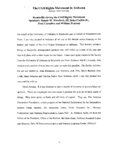 Digitized transcription of VHS tape of "Huntsville during the Civil Rights Movement."