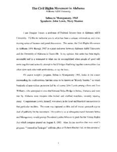 Digitized transcription of VHS tape of "Selma to Montgomery, 1965".