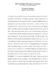 Digitized transcription of  VHS tape of "Turmoil in Tuskegee".