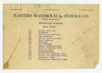 Planters Warehouse &amp; Storage Co. Grade Marks.