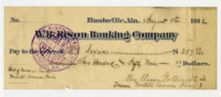 Check from Oscar Goldsmith to W. R. Rison Banking Company.