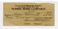 Receipt for Oscar Goldsmith payment to Leo N. Levi Memorial Hospital.