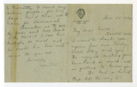 Personal letter to Oscar Goldsmith from his niece Jeannette.