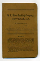 Domestic Science Fund financial account book with W. R. Rison Banking Company.