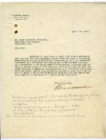 Letter to Oscar Goldsmith from K. Ward-Smith.