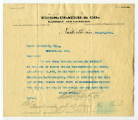 Correspondence to Oscar Goldsmith regarding fifty shares of Dallas Mnfg. Co. stock.