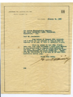 Correspondence between G. H. Milliken and Oscar Goldsmith about a visit to the mill in Huntsville from Milliken and Mr. Winchester.