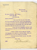 Letter to Oscar Goldsmith from S. D. Brewsters about yearly sales and inventory.