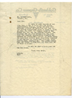 Letter to K. Ward-Smith from Oscar Goldsmith.