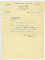 Correspondence between Hotchkin and Co. and Oscar Goldsmith.