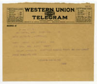 Telegram to Oscar Goldsmith from Hotchkin and Co.
