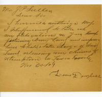 Letter to J. P. Fuller from Lewis Douglass.