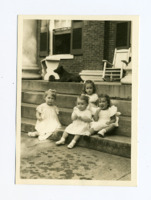 Two photographys of Marnie Henson and three other children.