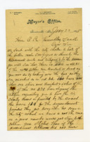 Letter to Senator Oscar Richard Hundley from William Thomas Hutchens.